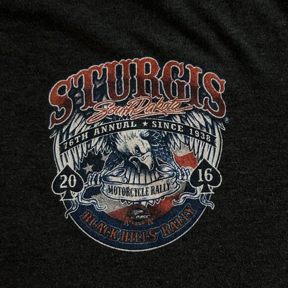 Sturgis 2016 Mens Shirt Size XL Black Hills 76th Annual Motorcycle Rally Tee - Picture 2 of 15